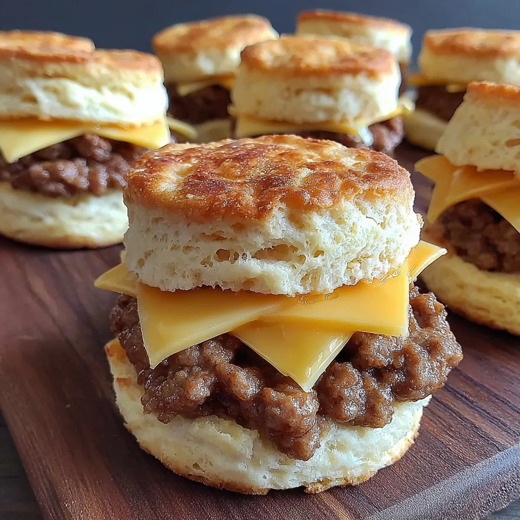 A plate of Southern Sausage Biscuits.