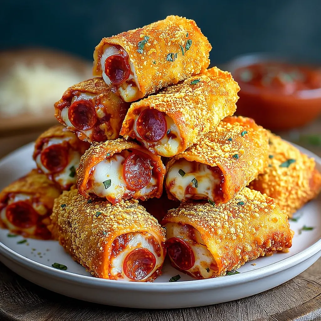 A stack of Doritos-Crusted Pizza Rolls.