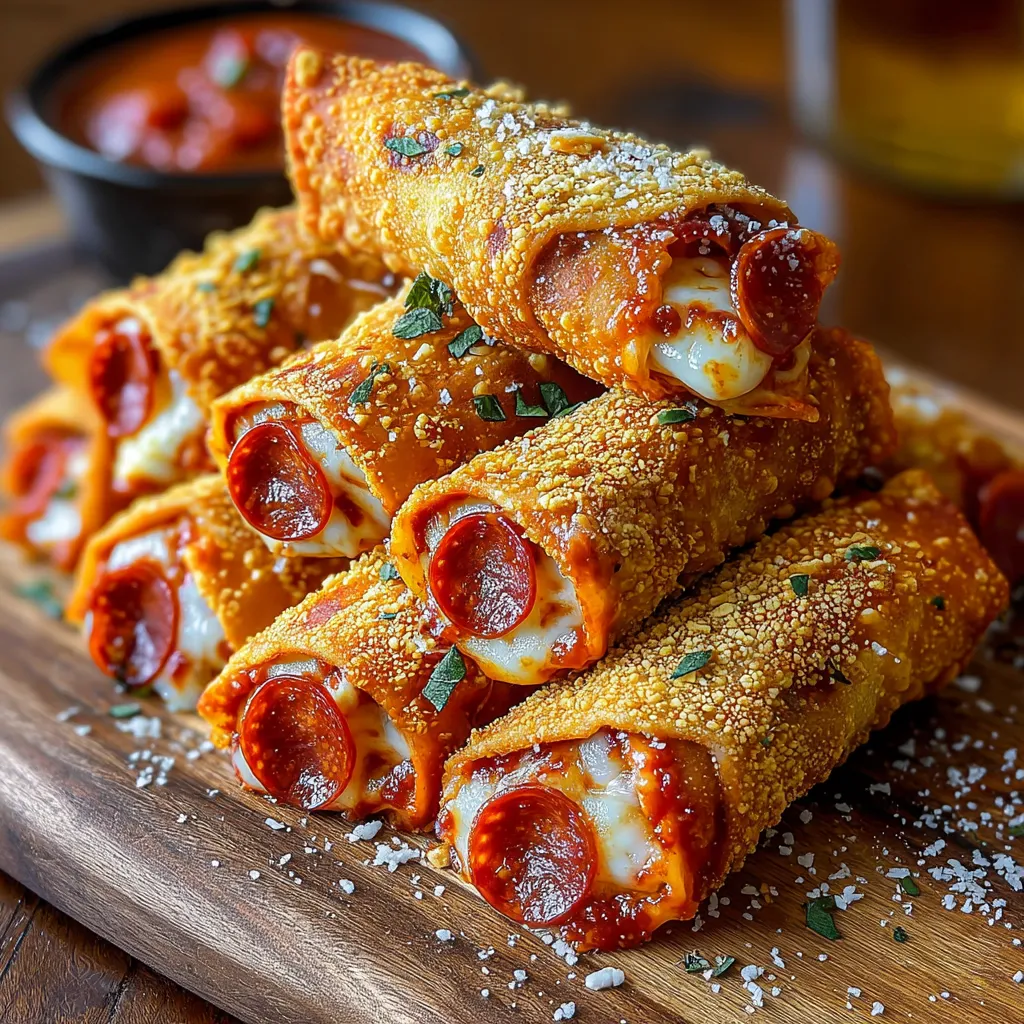 A plate of Doritos-Crusted Pizza Rolls.
