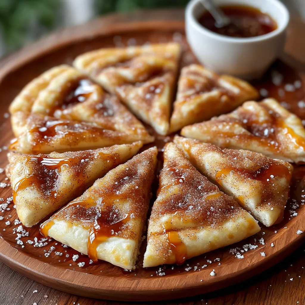 A slice of cinnamon-sugar pizza.
