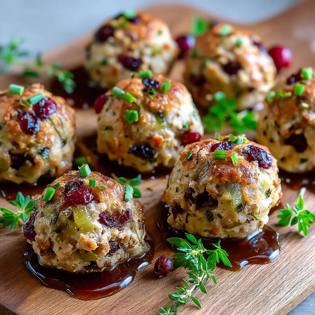 A plate of cranberry and turkey stuffing balls.