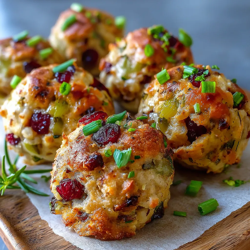 A plate of cranberry and turkey stuffing balls.