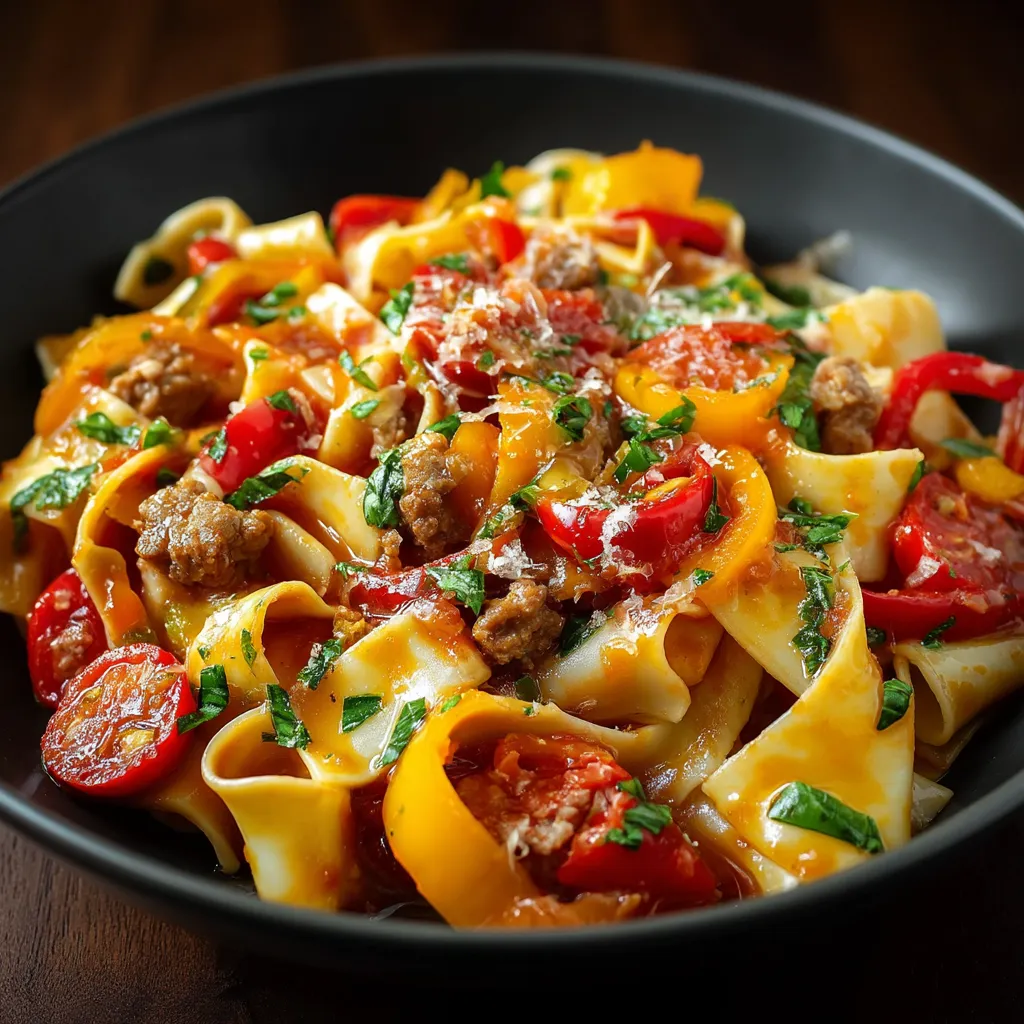 A bowl of Italian drunken noodles.