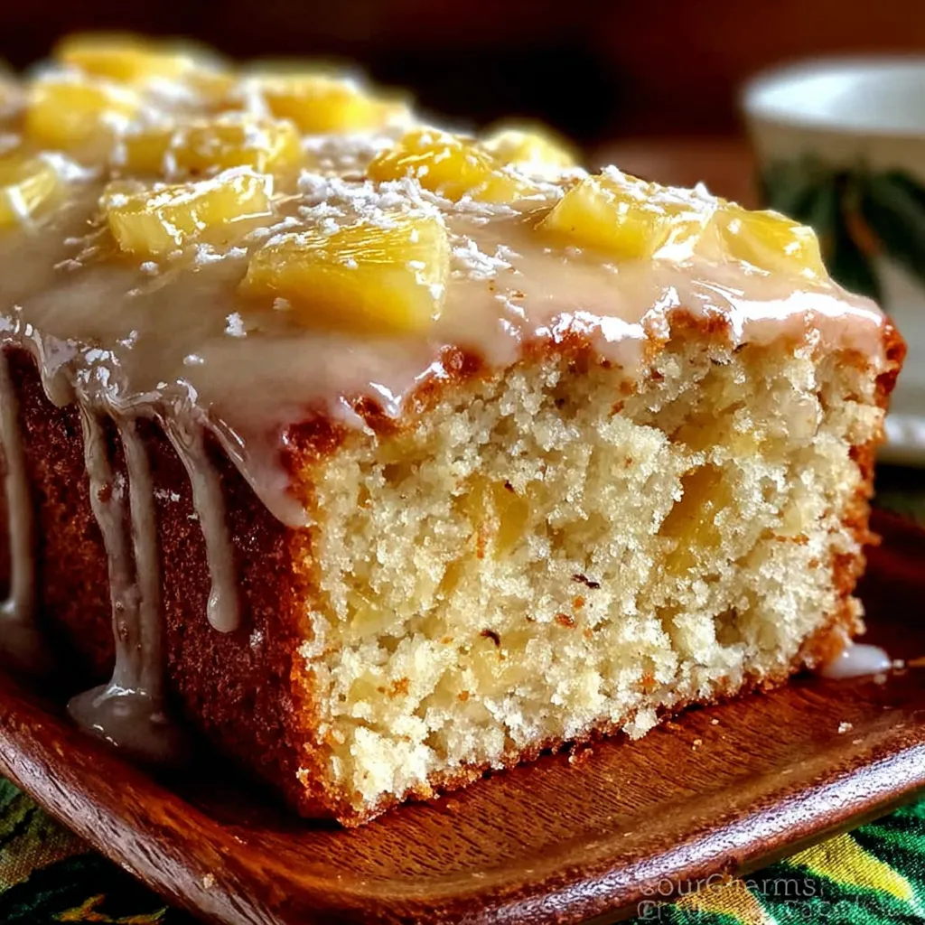 A slice of pineapple heaven cake.