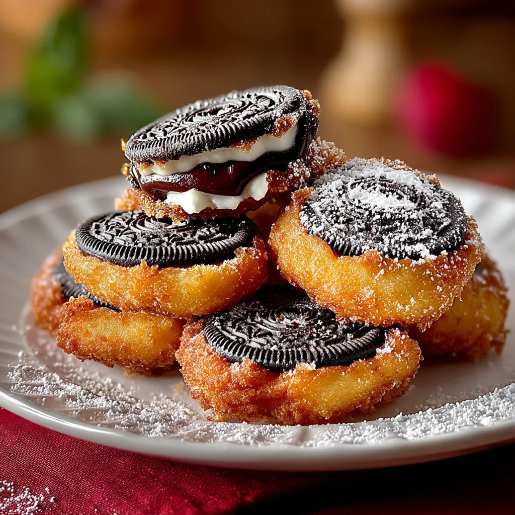 A plate of deep fried Oreos.