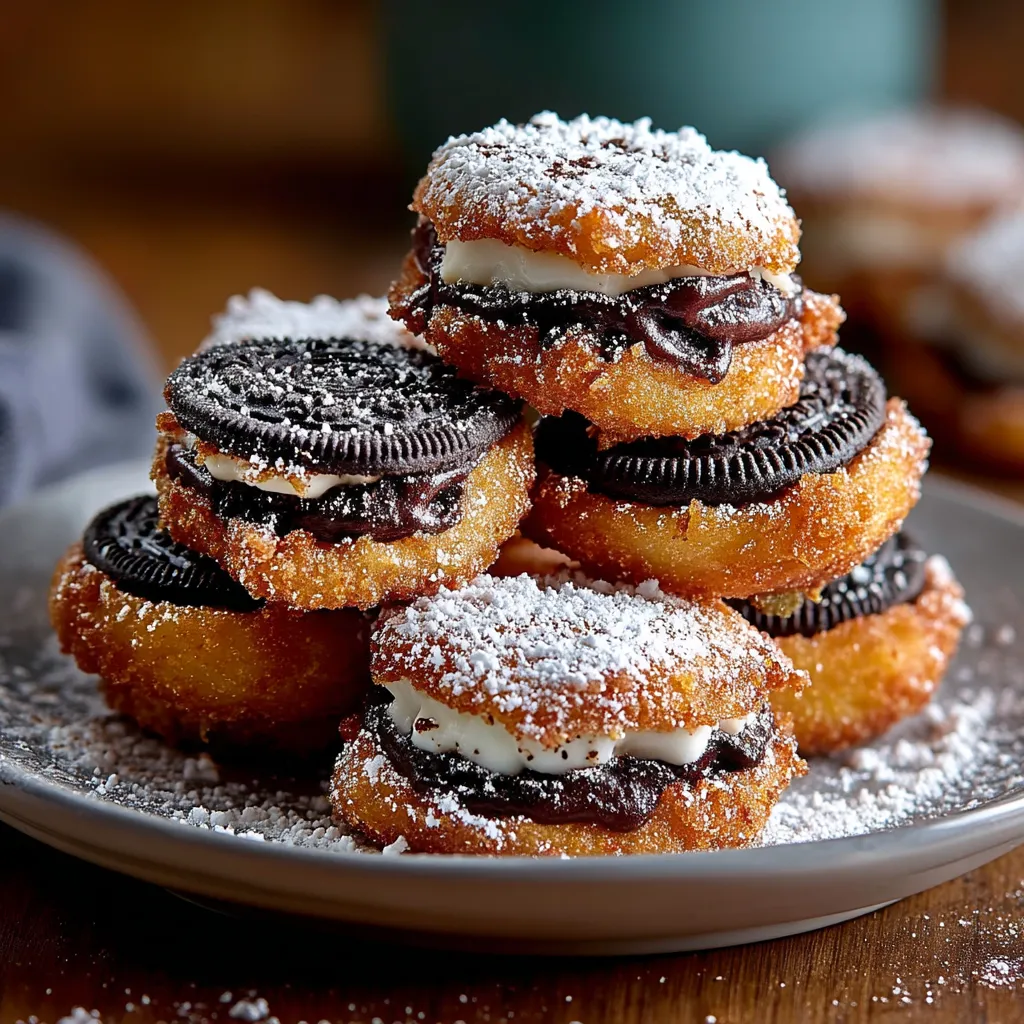 A plate of deep fried Oreos.