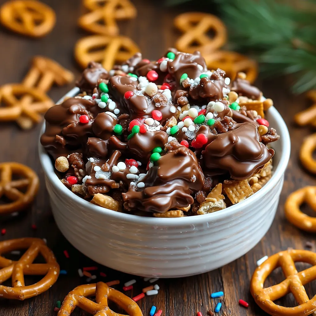 A bowl of chocolate covered pretzels.