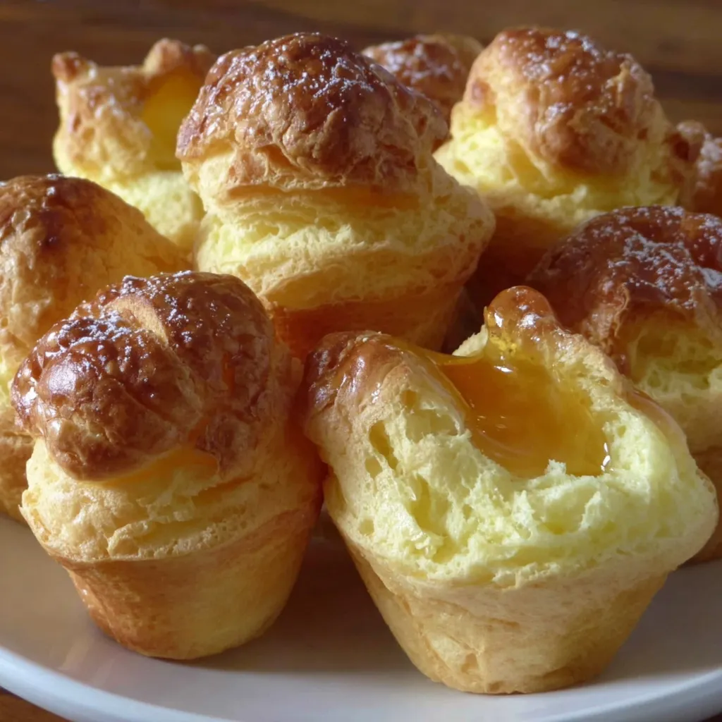 Nun's puffs on a plate.