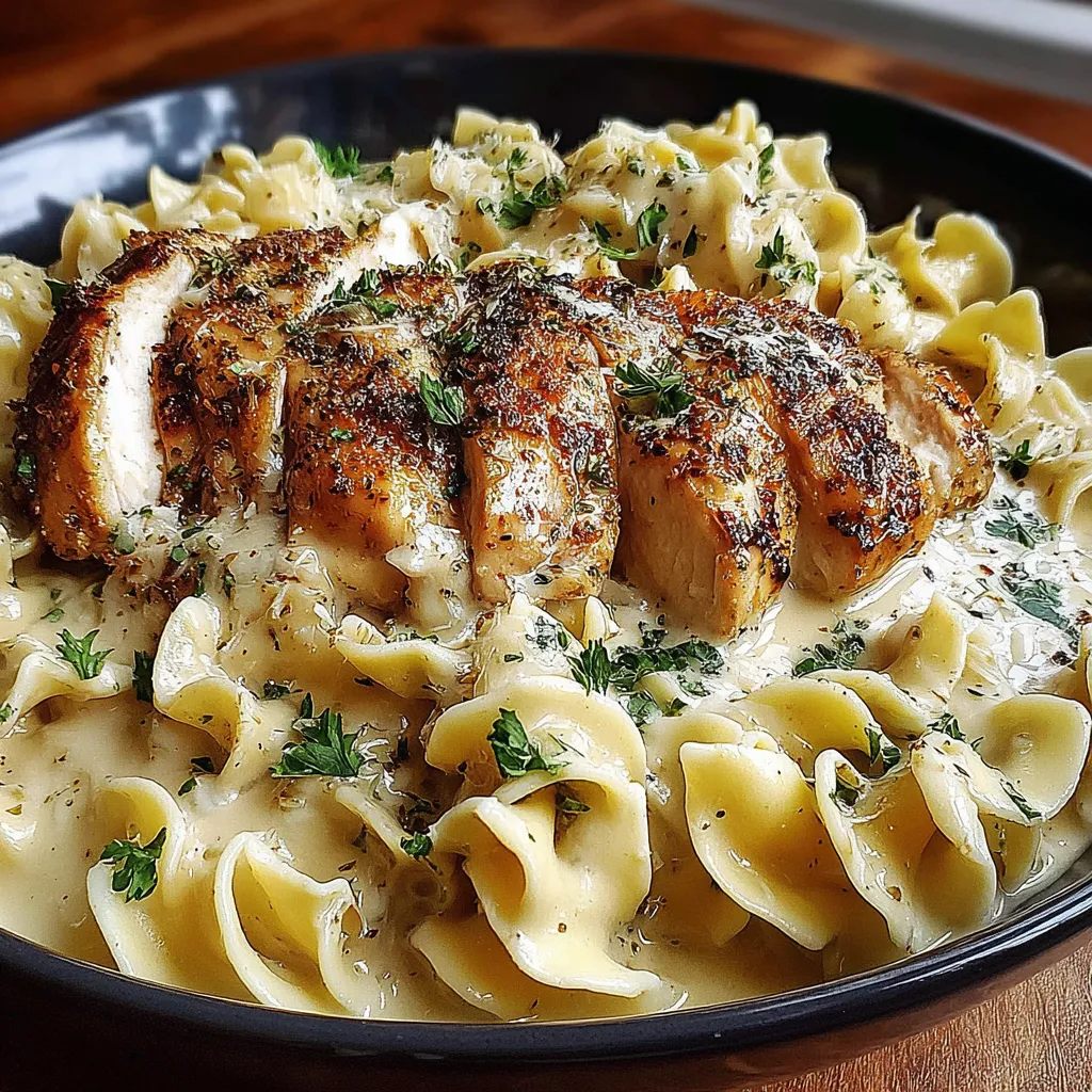 A bowl of pasta with chicken and cheese.