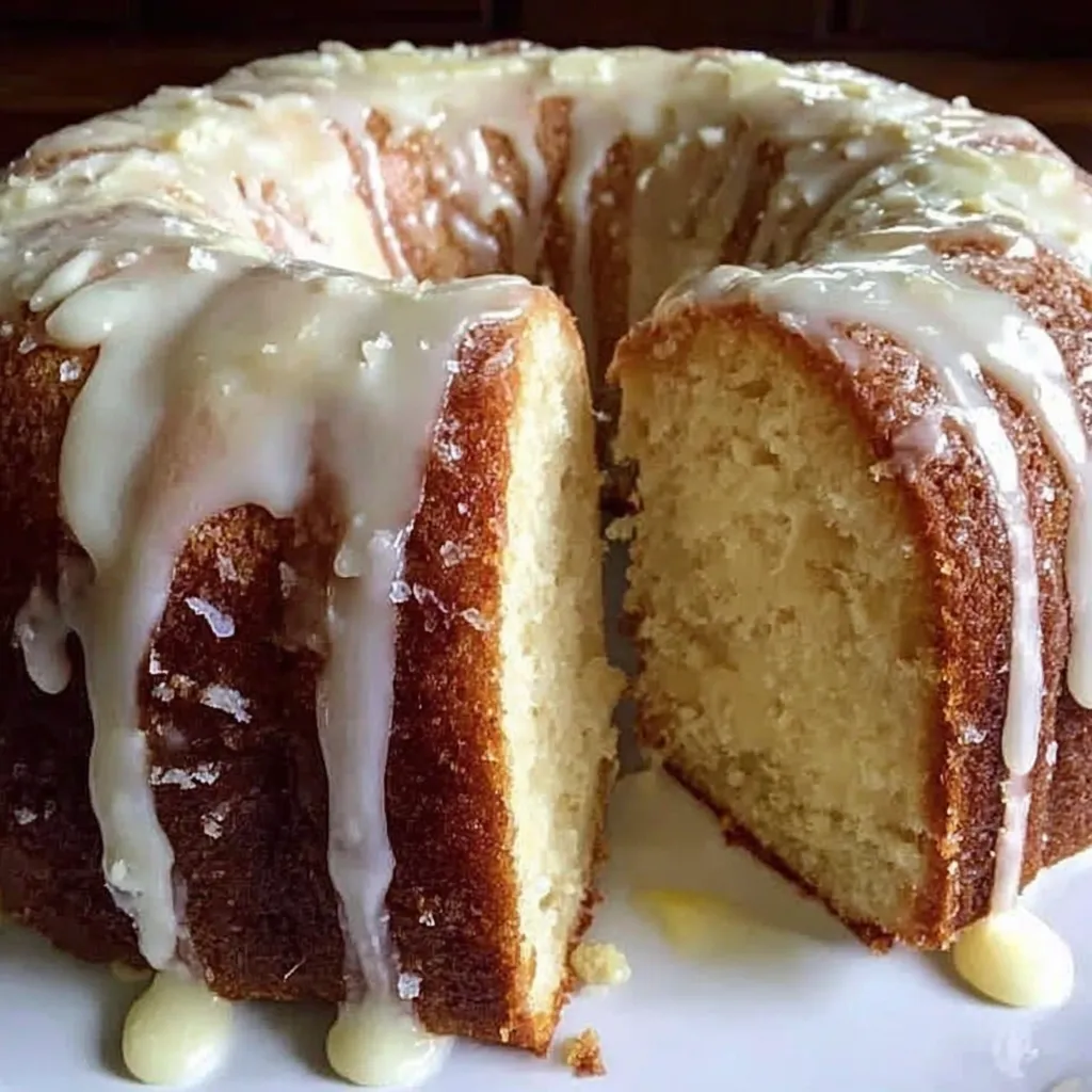 A slice of vanilla buttermilk pound cake.