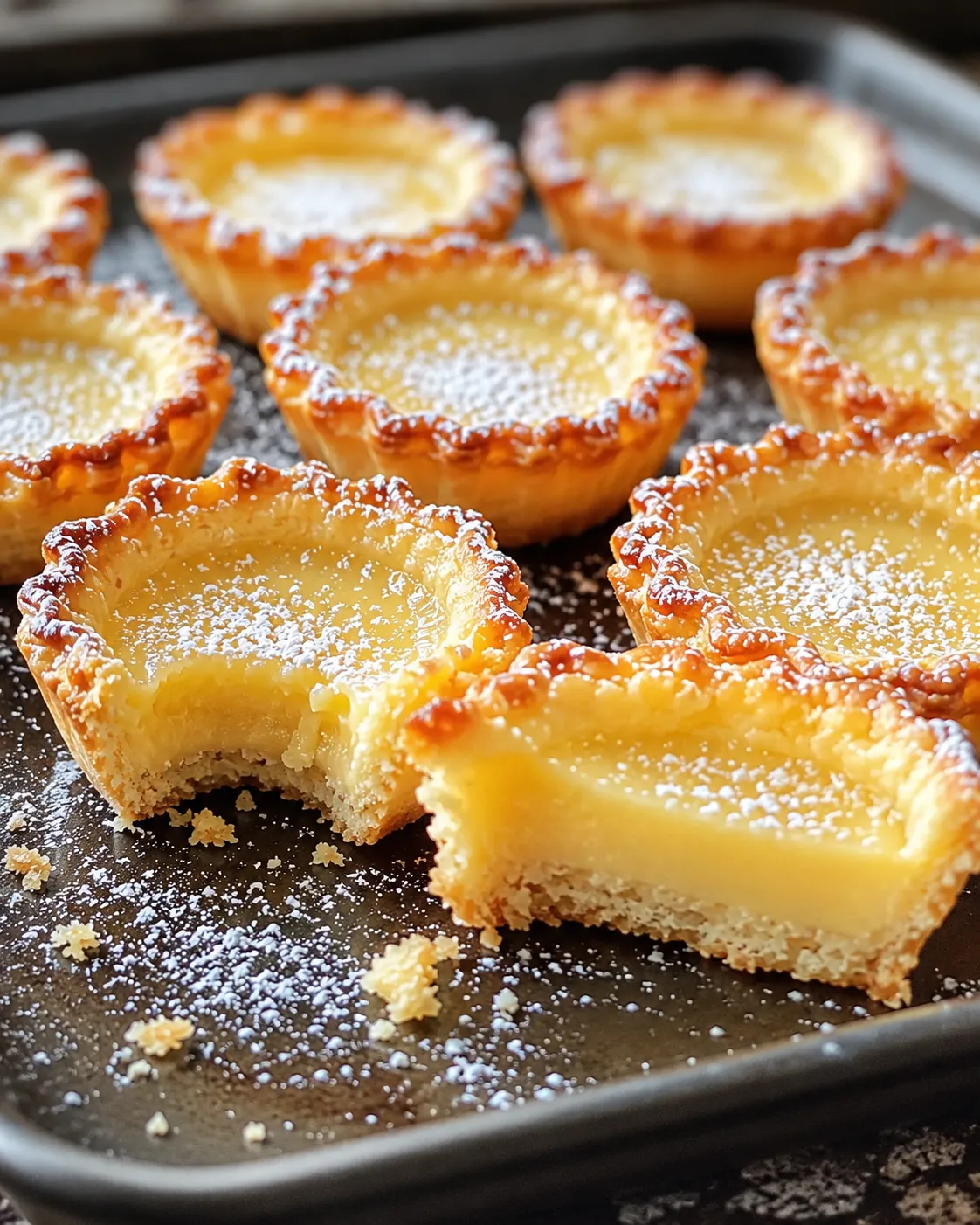 A tray of baby lemon pies.