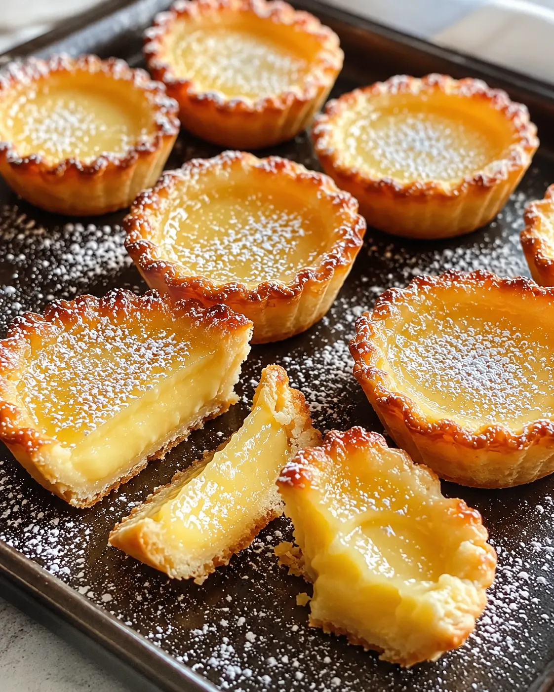 A tray of baby lemon pies.