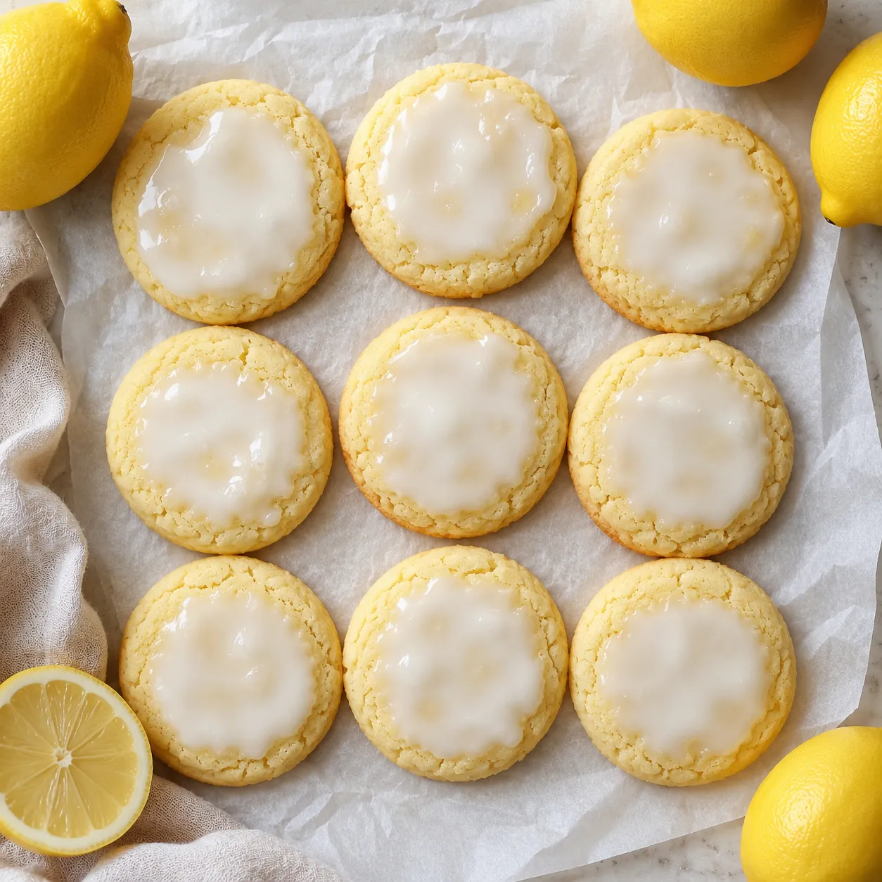 Lemon poundcake cookies on a paper towel.