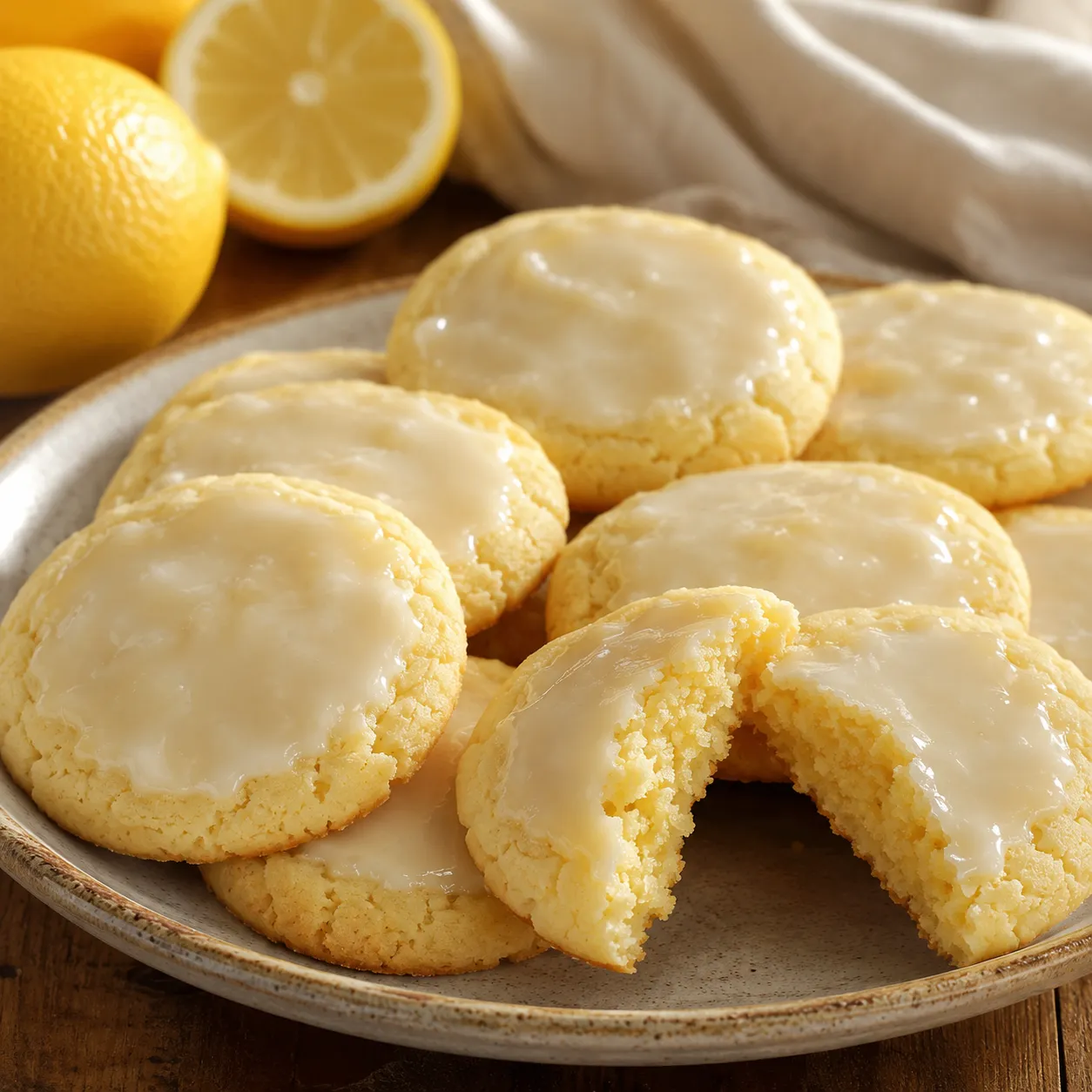 A plate of lemon poundcake cookies.