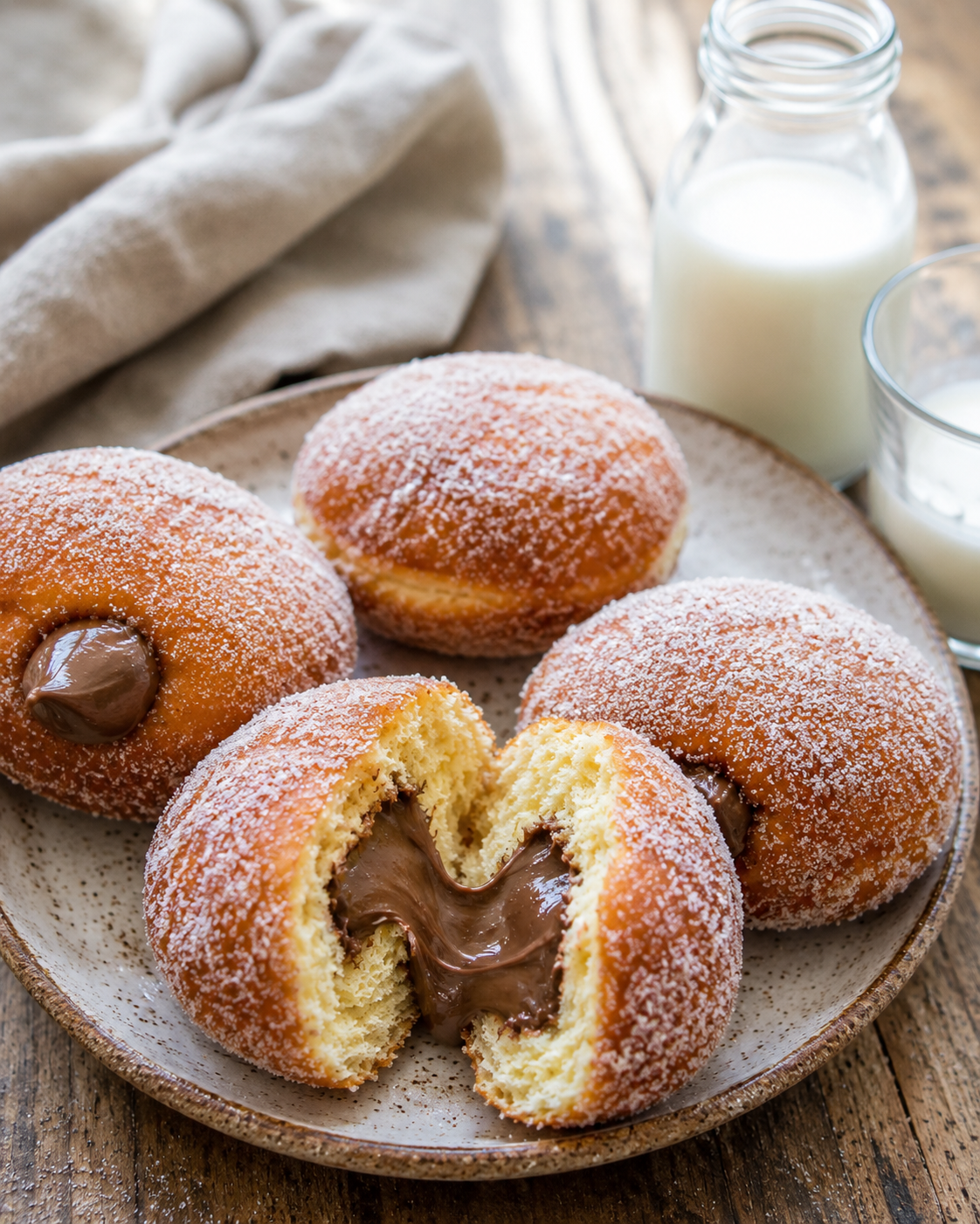 A plate of Nutella donuts.