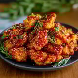 A plate of Korean Fried Chicken.