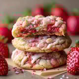 A stack of strawberry crunch cookies.