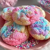 A bowl of cotton candy cookies.