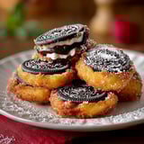 A plate of deep fried Oreos.