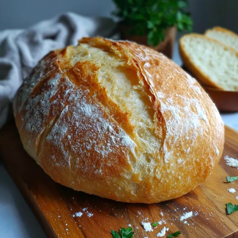 A loaf of bread on a wooden cutting board.