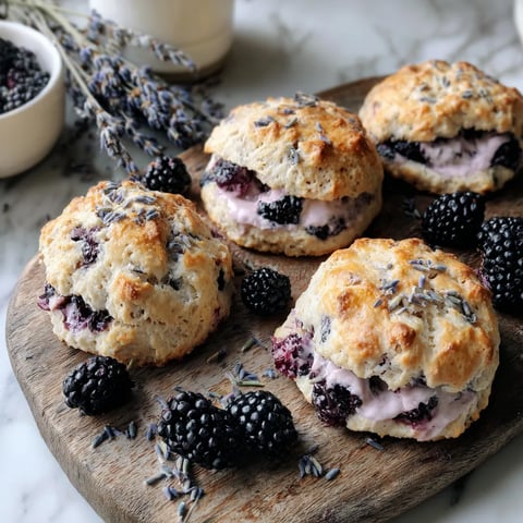 A plate of blackberry lavender scones.