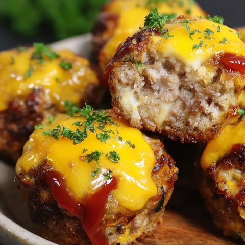 A plate of cheesy stuffed meatloaf bites.