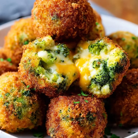 A plate of broccoli cheese balls.